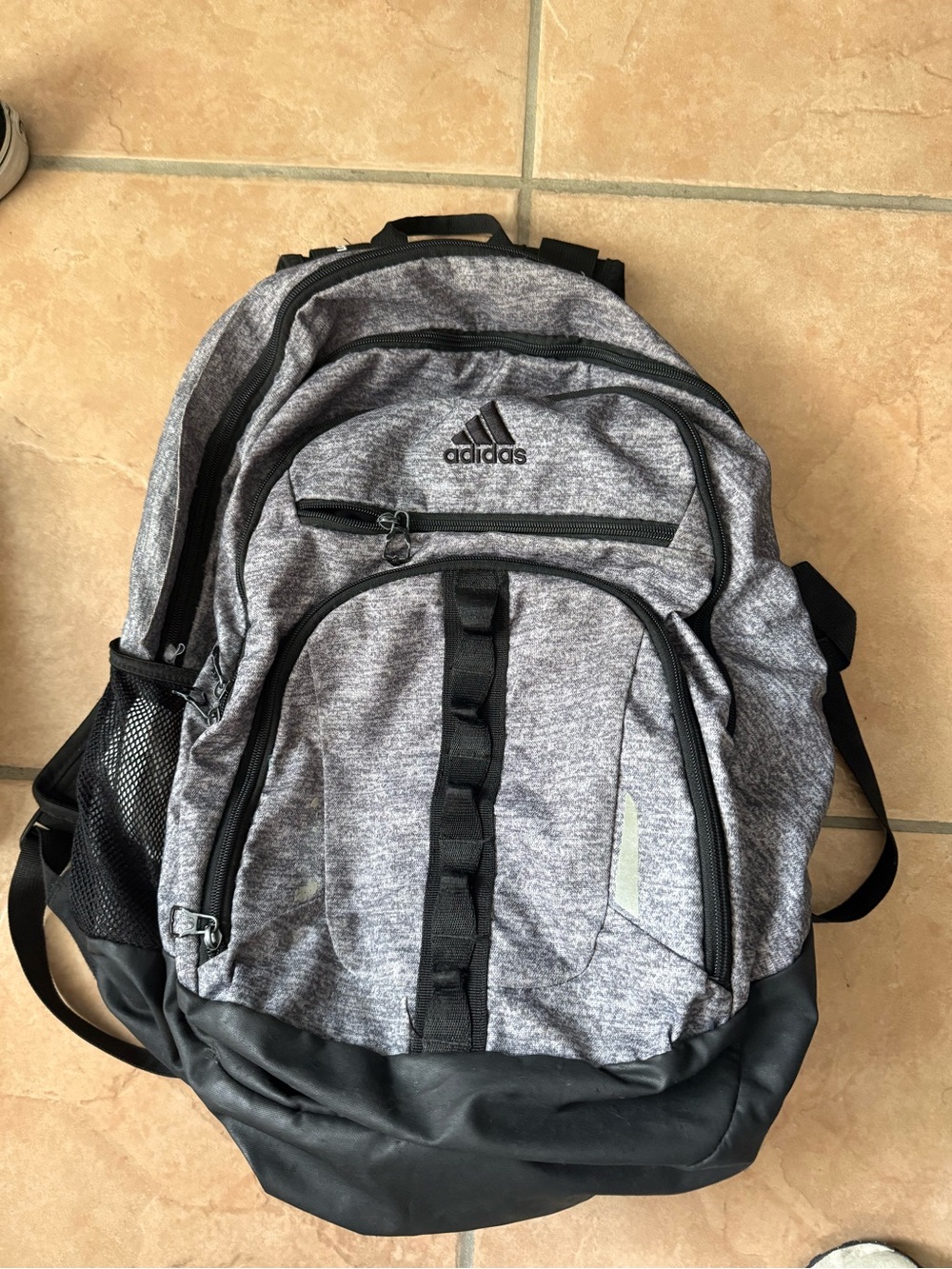 adidas Gray and Black Men's Multi-Compartment Backpack